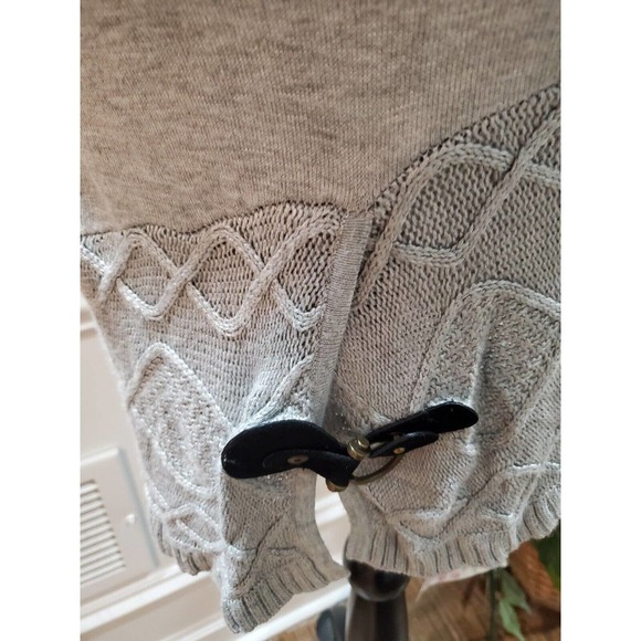 Venus Women's Gray Cowl Neck Long Raglan Sleeve Casual Knee Length Dress Small - Picture 5 of 13